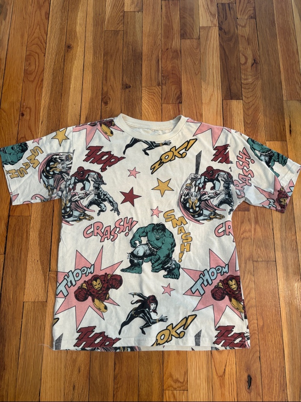 Men’s Marvel Comic-Print T-Shirt - cream/Pastel
